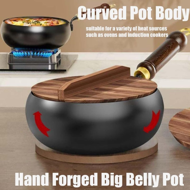 💎 59% OFF! 💎 Uncoated Thick Iron Wok with Lid – Healthy Pure Iron, Family-Sized & Works on All Stovetops 🍳🔥