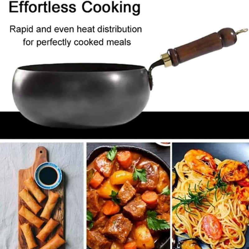 💎 59% OFF! 💎 Uncoated Thick Iron Wok with Lid – Healthy Pure Iron, Family-Sized & Works on All Stovetops 🍳🔥