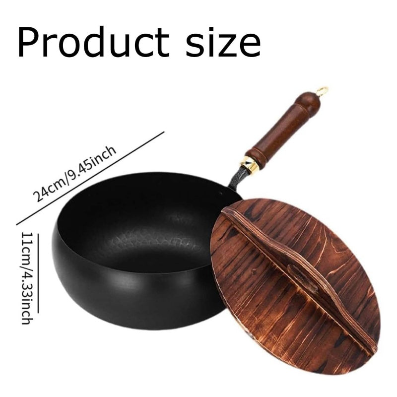 💎 59% OFF! 💎 Uncoated Thick Iron Wok with Lid – Healthy Pure Iron, Family-Sized & Works on All Stovetops 🍳🔥