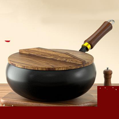 💎 59% OFF! 💎 Uncoated Thick Iron Wok with Lid – Healthy Pure Iron, Family-Sized & Works on All Stovetops 🍳🔥