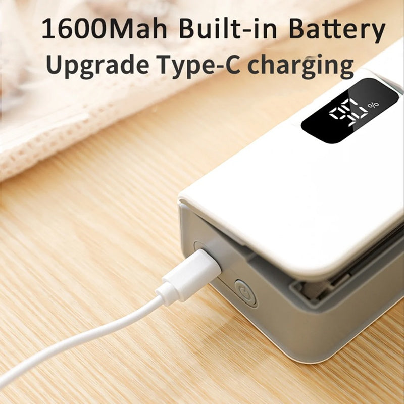 🔋 40% OFF NOW! 🔥 Rechargeable 2-in-1 Mini Bag Sealer with Cutter – USB-C, 6-Level Heat & Magnetic Design ✨