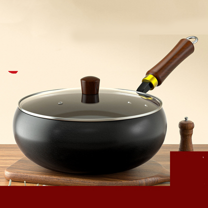 Uncoated Thick Iron Pot with Lid