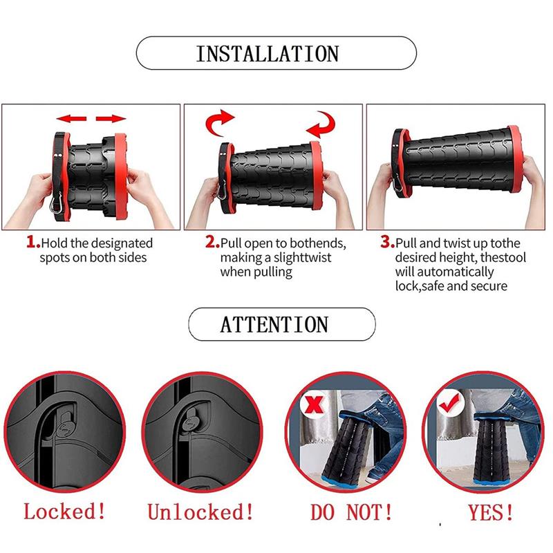 Retractable Folding Stool