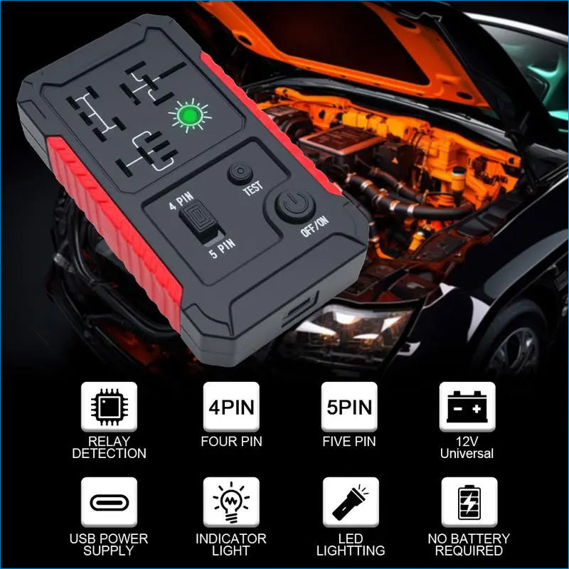 📢📢50%  OFF !! ⏰USB-C Car Relay Tester for 4/5 Pin Relays