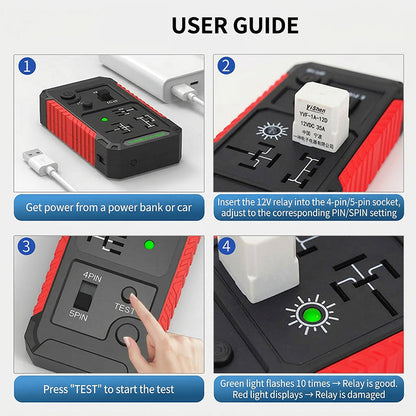 📢📢50%  OFF !! ⏰USB-C Car Relay Tester for 4/5 Pin Relays
