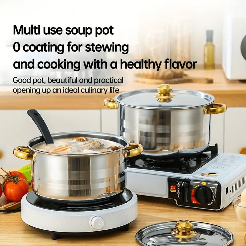 📢📢40%  OFF !! ⏰5-Piece Stainless Steel Cookware Set with Glass Lids