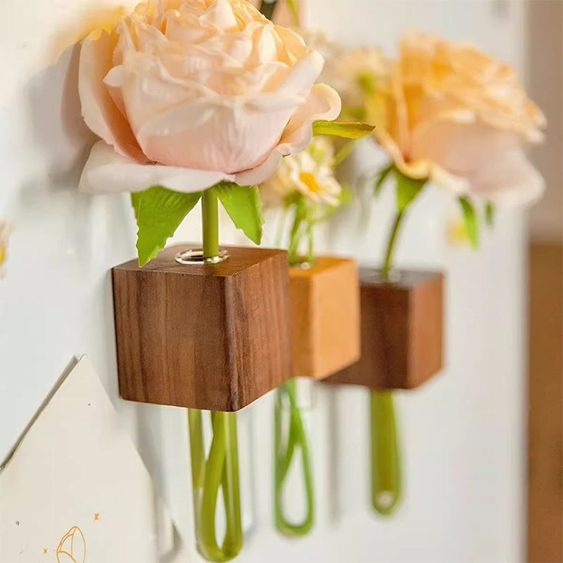 Magnetic Wooden Vase with Test Tube