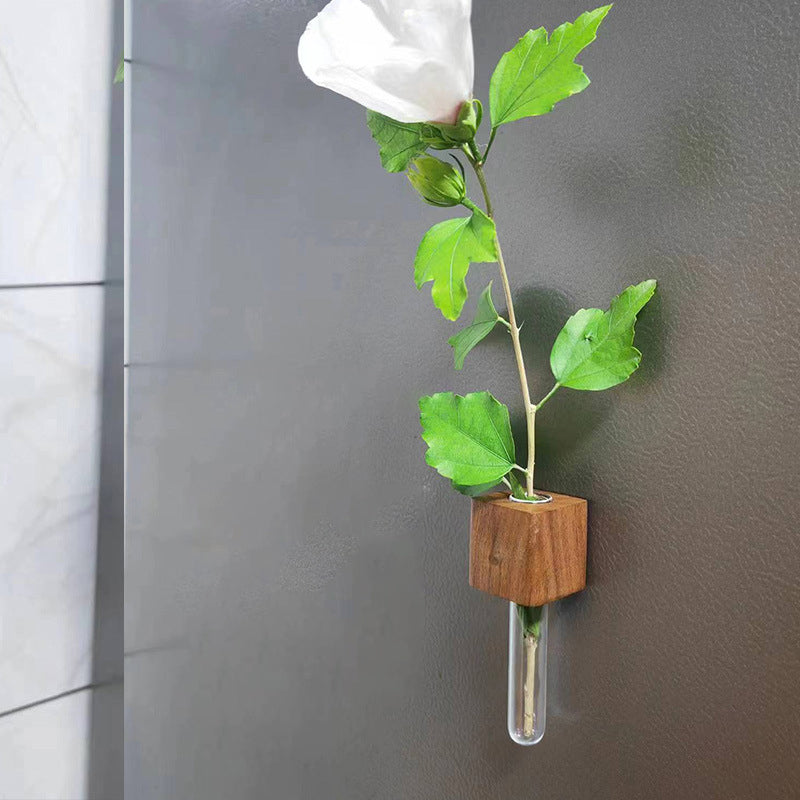 Magnetic Wooden Vase with Test Tube