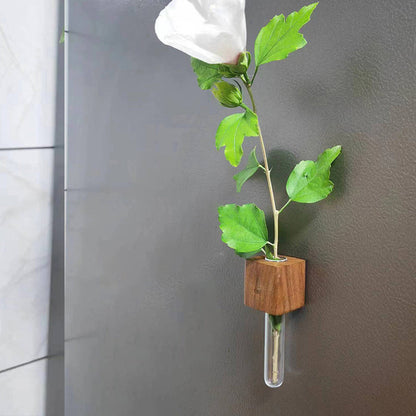 Magnetic Wooden Vase with Test Tube
