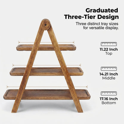 📢📢50% OFF !!!⏰3-Tier Wooden Serving Tray