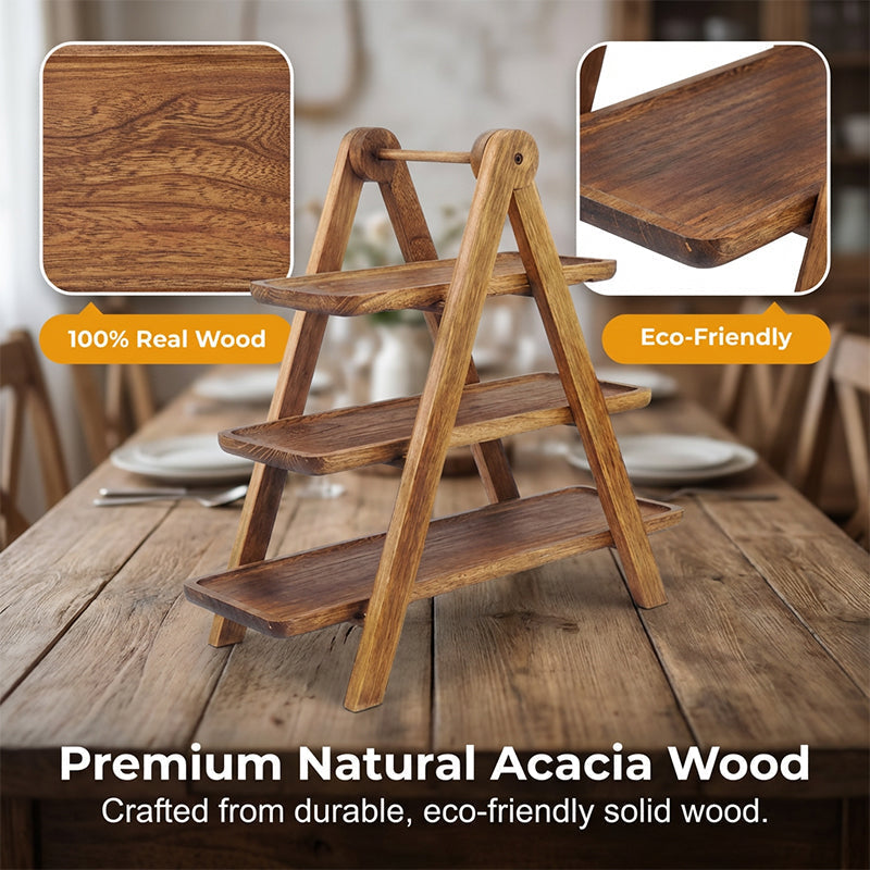 📢📢50% OFF !!!⏰3-Tier Wooden Serving Tray