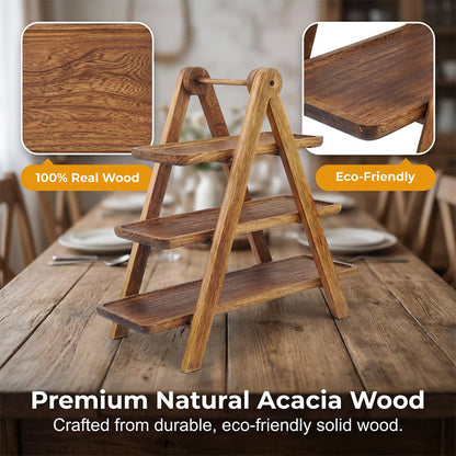 📢📢50% OFF !!!⏰3-Tier Wooden Serving Tray
