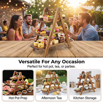 📢📢50% OFF !!!⏰3-Tier Wooden Serving Tray