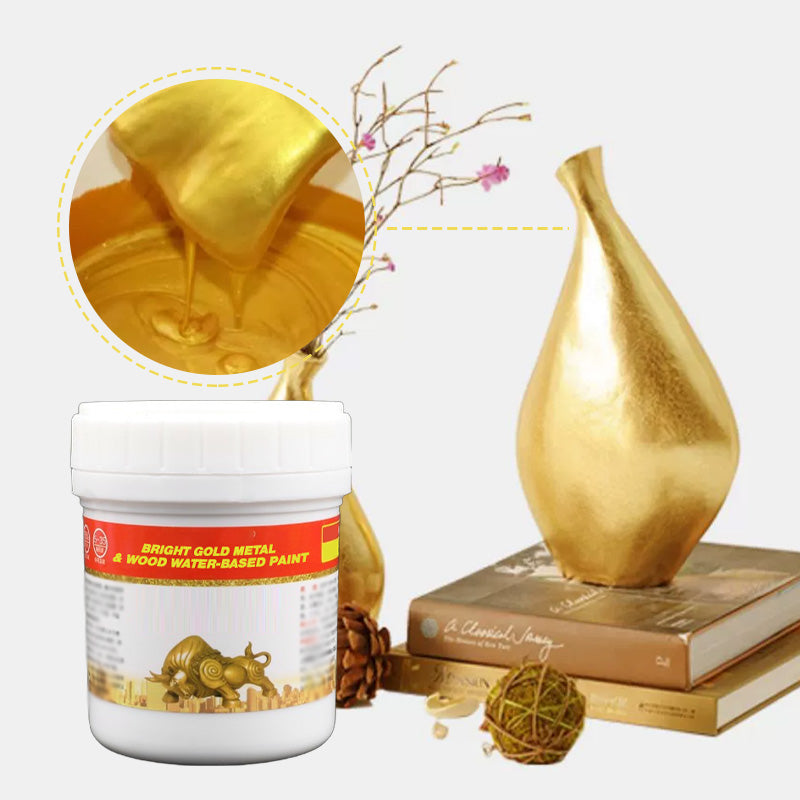 📢📢40% OFF !! ⏰Bright Gold Metal & Wood Water-Based Paint