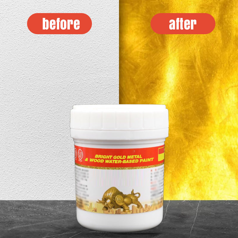 📢📢40% OFF !! ⏰Bright Gold Metal & Wood Water-Based Paint