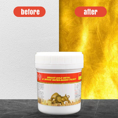 📢📢40% OFF !! ⏰Bright Gold Metal & Wood Water-Based Paint