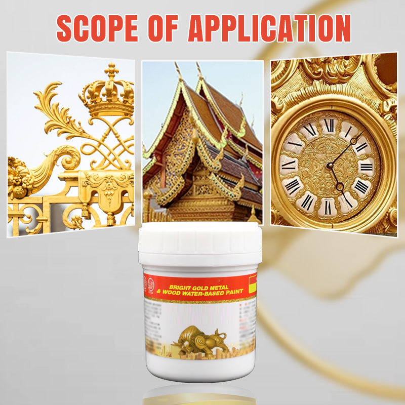 📢📢40% OFF !! ⏰Bright Gold Metal & Wood Water-Based Paint