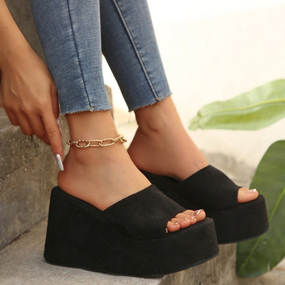 📢📢35% OFF !!!⏰Women's Open-Toe Slip-On Platform Wedge Sandals
