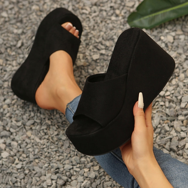 📢📢35% OFF !!!⏰Women's Open-Toe Slip-On Platform Wedge Sandals