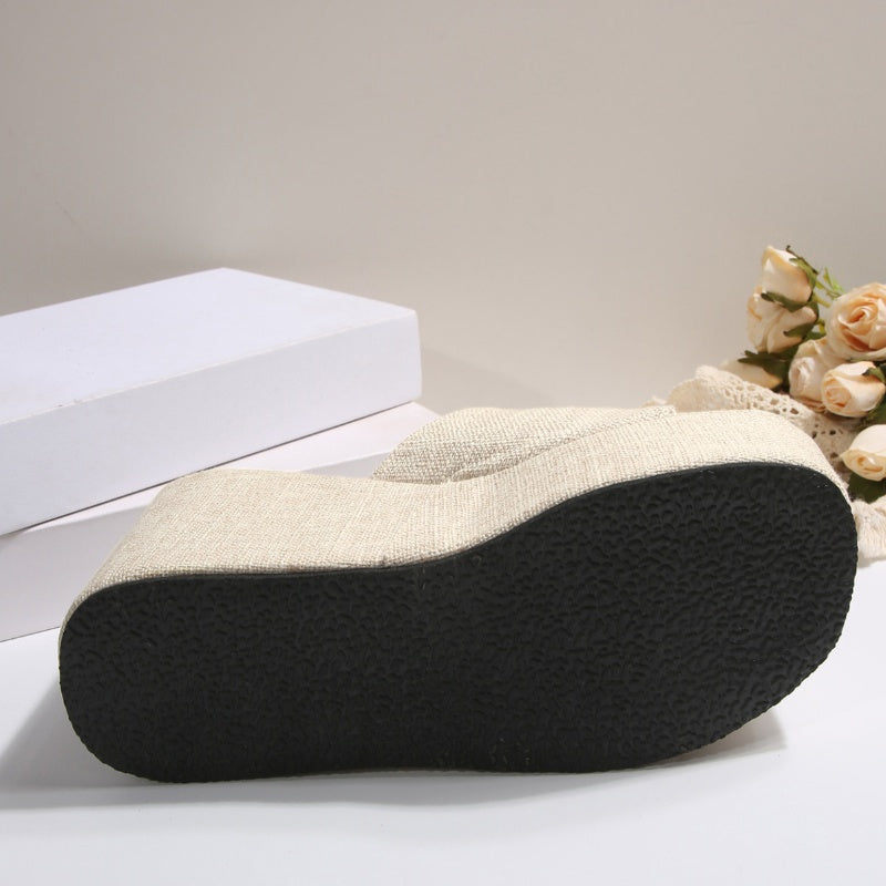 📢📢35% OFF !!!⏰Women's Open-Toe Slip-On Platform Wedge Sandals