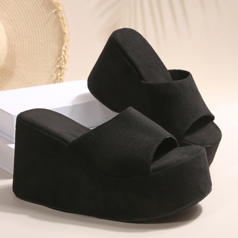 📢📢35% OFF !!!⏰Women's Open-Toe Slip-On Platform Wedge Sandals