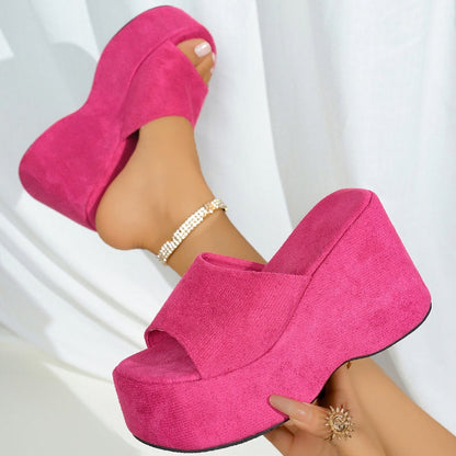 📢📢35% OFF !!!⏰Women's Open-Toe Slip-On Platform Wedge Sandals