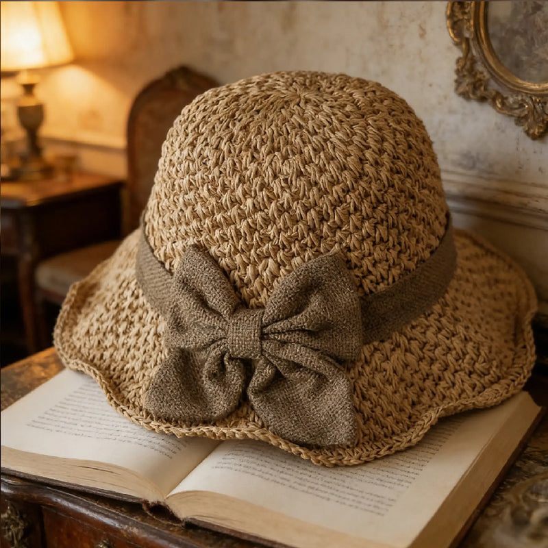 📢📢30% OFF !!!⏰🌞Elegant Woven Straw Sun Hat with Bow