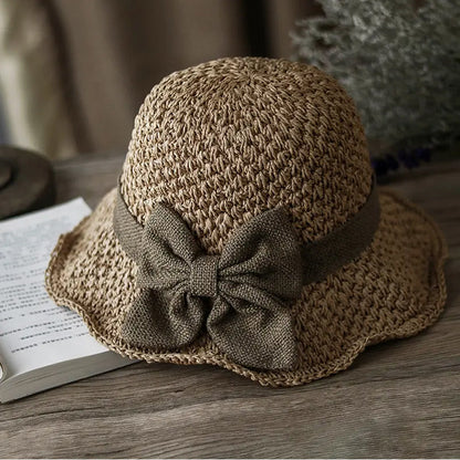 📢📢30% OFF !!!⏰🌞Elegant Woven Straw Sun Hat with Bow