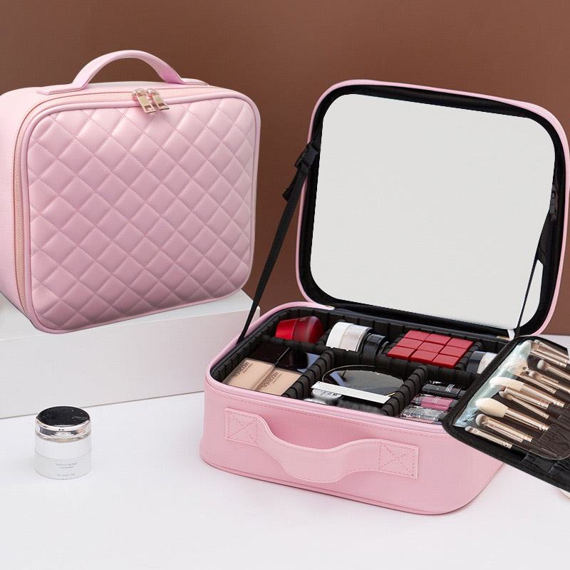 📢📢30% OFF !! ⏰Travel Makeup Bag with LED Mirror