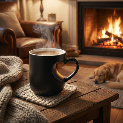 📢📢40% OFF !! ⏰Color Changing Heart Handle Ceramic Mug for Valentine's Day
