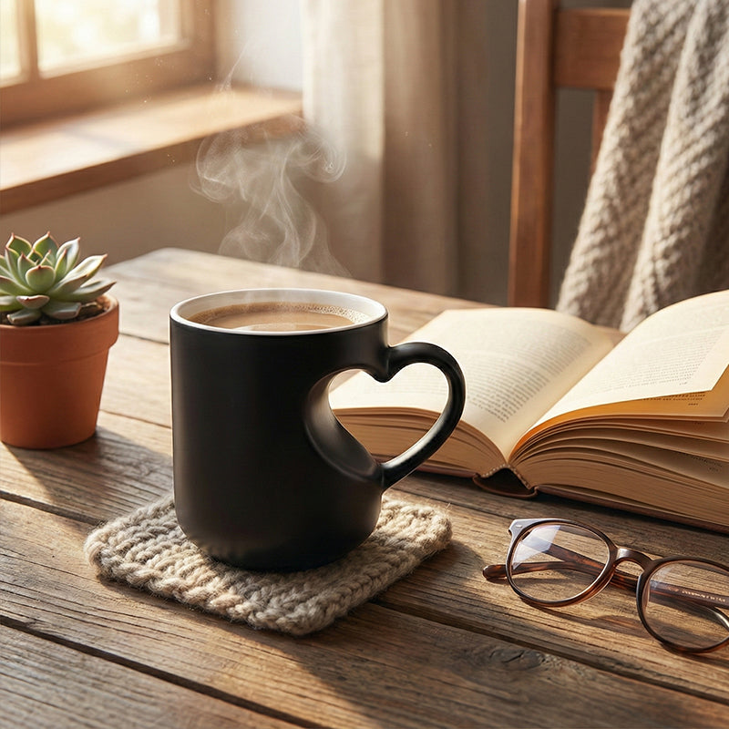 📢📢40% OFF !! ⏰Color Changing Heart Handle Ceramic Mug for Valentine's Day
