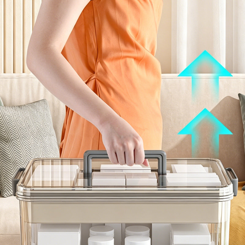 Multi-Layer Medicine Storage Box with Handle