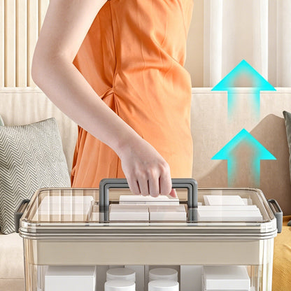 Multi-Layer Medicine Storage Box with Handle