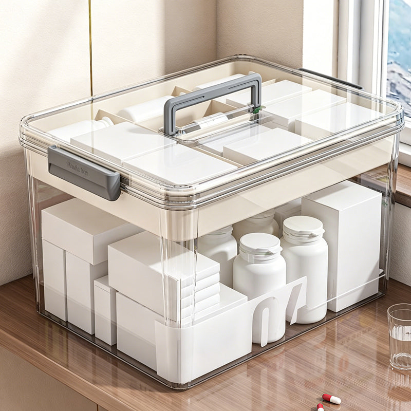 Multi-Layer Medicine Storage Box with Handle