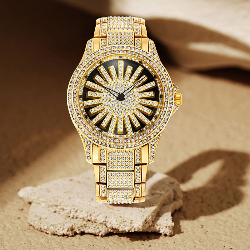 📢📢30% OFF !! ⏰Men's Iced-Out Rotating Dial Watch