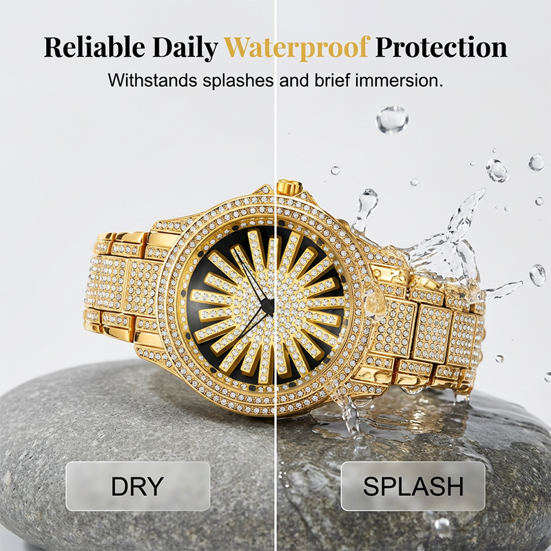 📢📢30% OFF !! ⏰Men's Iced-Out Rotating Dial Watch