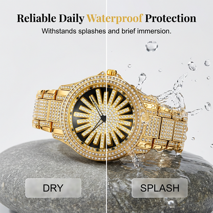 📢📢30% OFF !! ⏰Men's Iced-Out Rotating Dial Watch