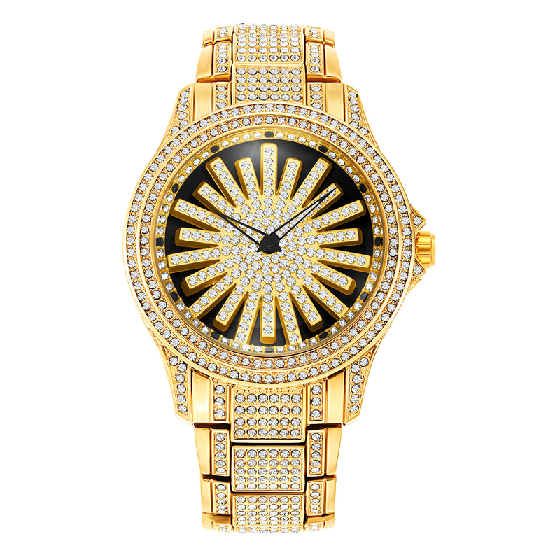 📢📢30% OFF !! ⏰Men's Iced-Out Rotating Dial Watch