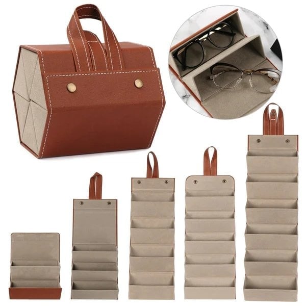 Leather Multi-Glasses Organizer Case