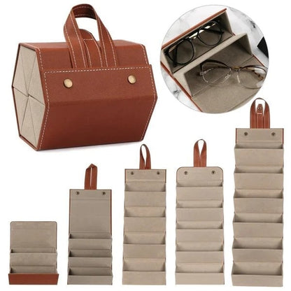 Leather Multi-Glasses Organizer Case