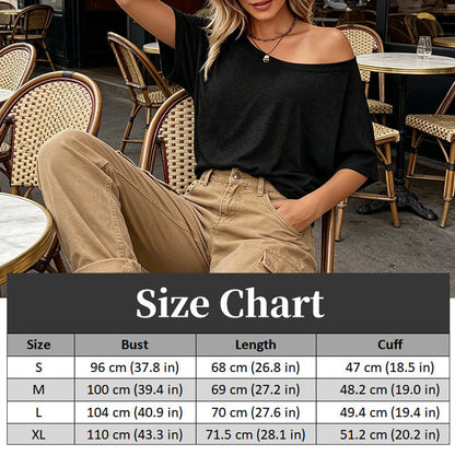 Women's Casual Off-Shoulder Short Sleeve T-Shirt