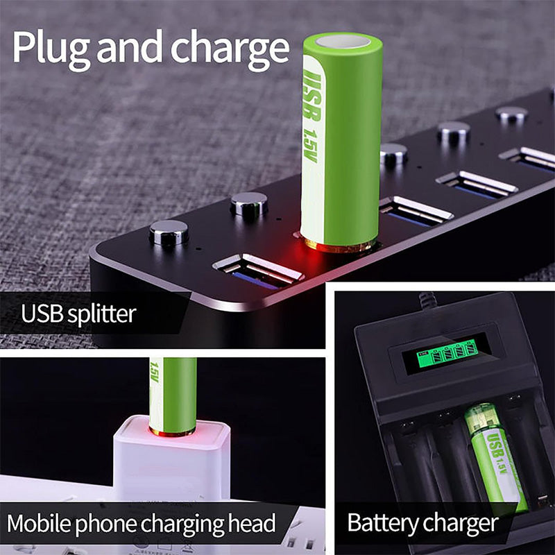 📢📢BUY 5 GET 5 FREE⏰[Practical Gift] USB Rechargeable Constant Voltage Large Capacity Lithium Battery