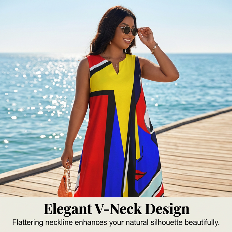 📢📢35% OFF !! ⏰Artistic Print Loose Fit Summer Maxi Dress— Free Shipping For Two Pieces