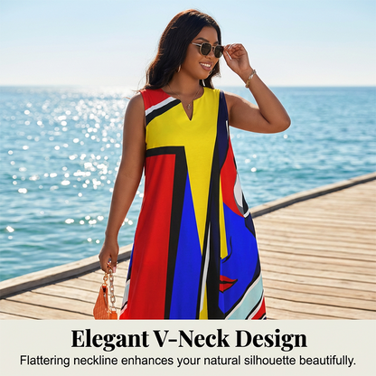 📢📢35% OFF !! ⏰Artistic Print Loose Fit Summer Maxi Dress— Free Shipping For Two Pieces