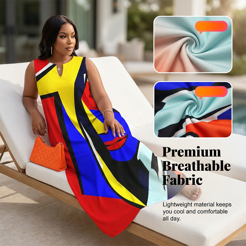 📢📢35% OFF !! ⏰Artistic Print Loose Fit Summer Maxi Dress— Free Shipping For Two Pieces