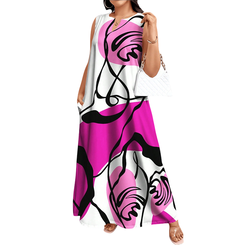 📢📢35% OFF !! ⏰Artistic Print Loose Fit Summer Maxi Dress— Free Shipping For Two Pieces