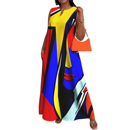 📢📢35% OFF !! ⏰Artistic Print Loose Fit Summer Maxi Dress— Free Shipping For Two Pieces