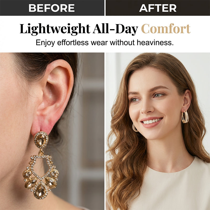 📢📢30% OFF !! ⏰Elegant Geometric Hoop Earrings with Sparkling Accents