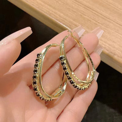 📢📢30% OFF !! ⏰Elegant Geometric Hoop Earrings with Sparkling Accents