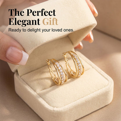 📢📢30% OFF !! ⏰Elegant Geometric Hoop Earrings with Sparkling Accents
